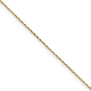 0.65mm 14k Yellow Gold Diamond Cut Spiga Chain Necklace