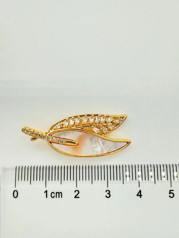 1 Piece 12mm Copper Shell Leaves Oval Pendant