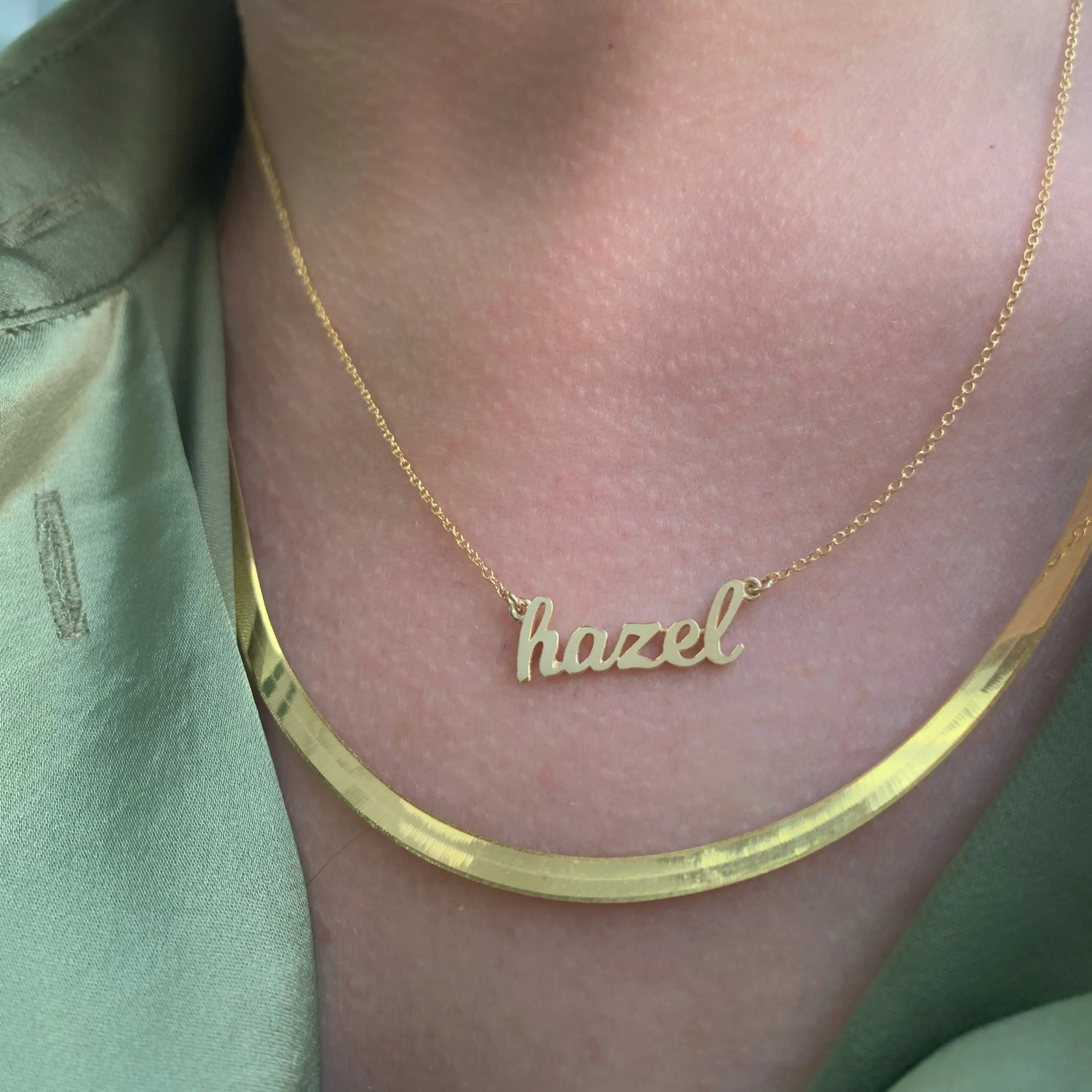 10K Gold Small Name Necklace