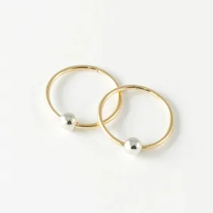 10k Yellow Gold Hoop Earrings – 12mm Sleepers – Small