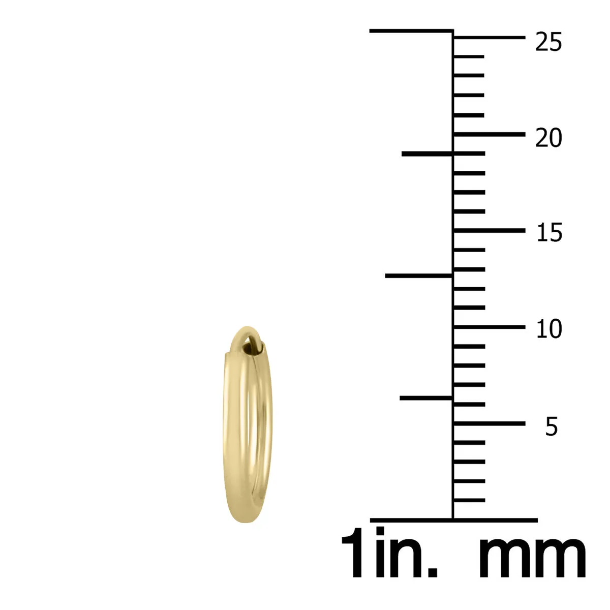 10Mm Endless Hoop Earring 14K Yellow Gold