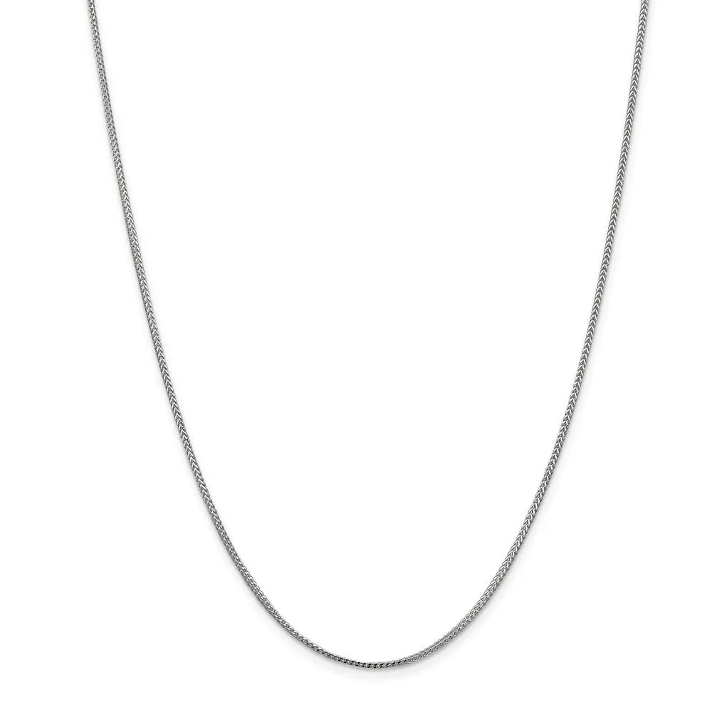 1.1mm 14k White Gold Solid Franco Chain Necklace