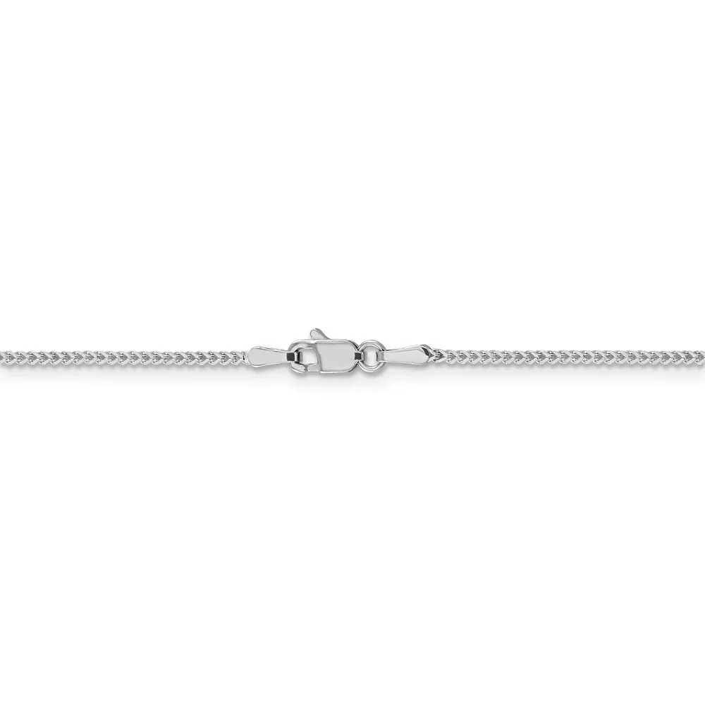 1.1mm 14k White Gold Solid Franco Chain Necklace