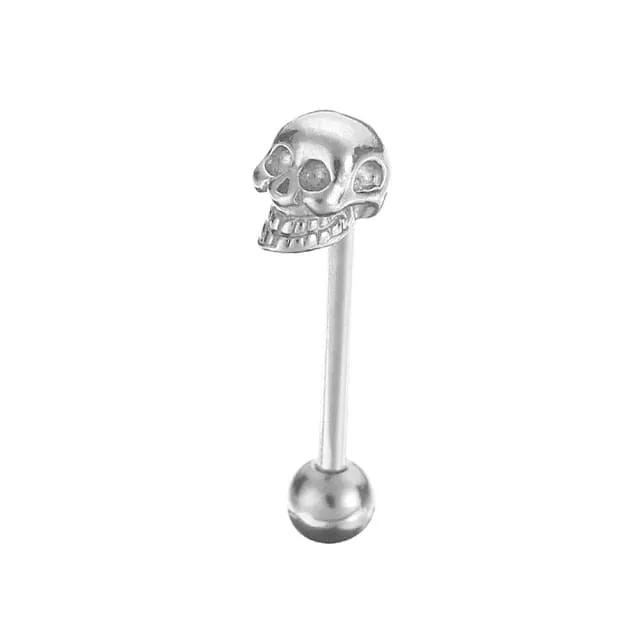 1/2PC Rose, Heart, Skull Tongue Piercing Stainless Steel Body Jewelry