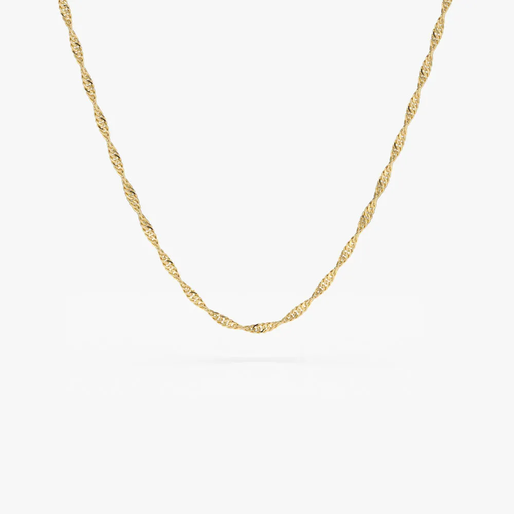 14K Gold Singapore Chain Necklace