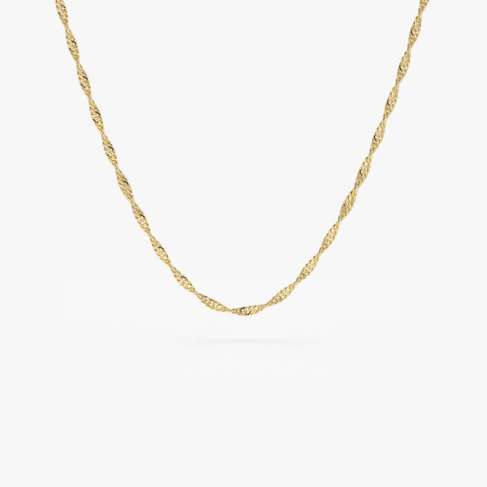 14K Gold Singapore Chain Necklace