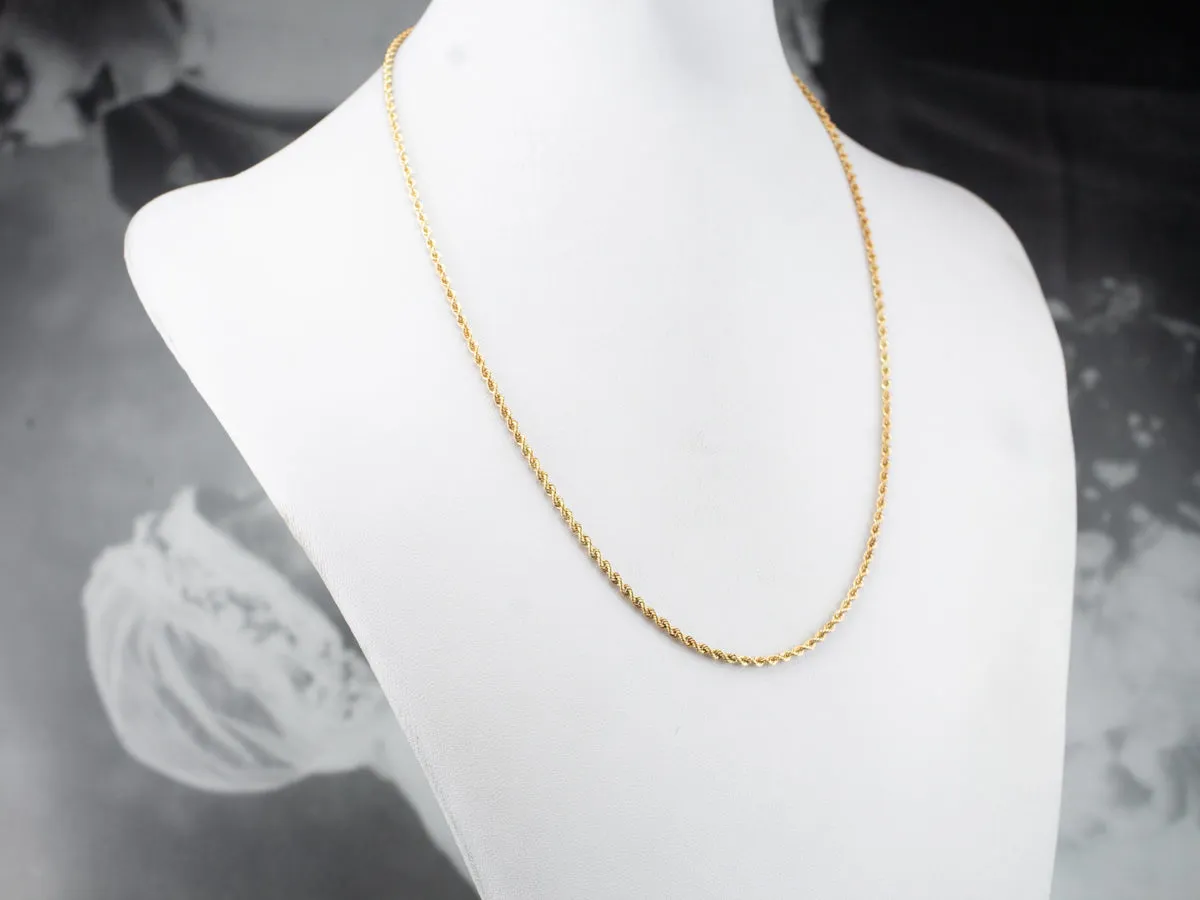 14K Gold Twisted Rope Chain Necklace