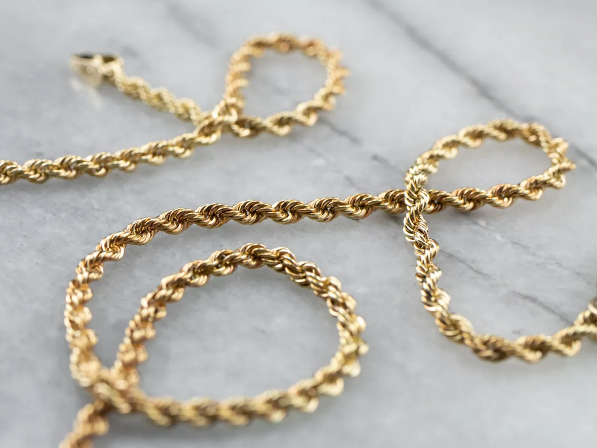 14K Gold Twisted Rope Chain Necklace