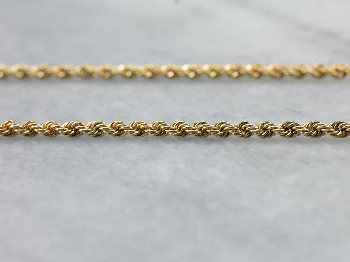 14K Gold Twisted Rope Chain Necklace