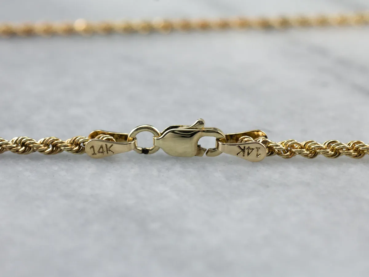 14K Gold Twisted Rope Chain Necklace