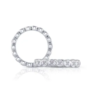 14k White Gold Moissanite Eternity Ring 1.08ct Total