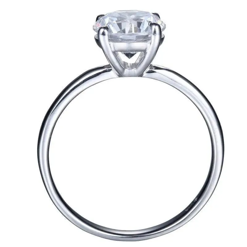 14k White Gold Solitaire Moissanite Ring 1.5ct