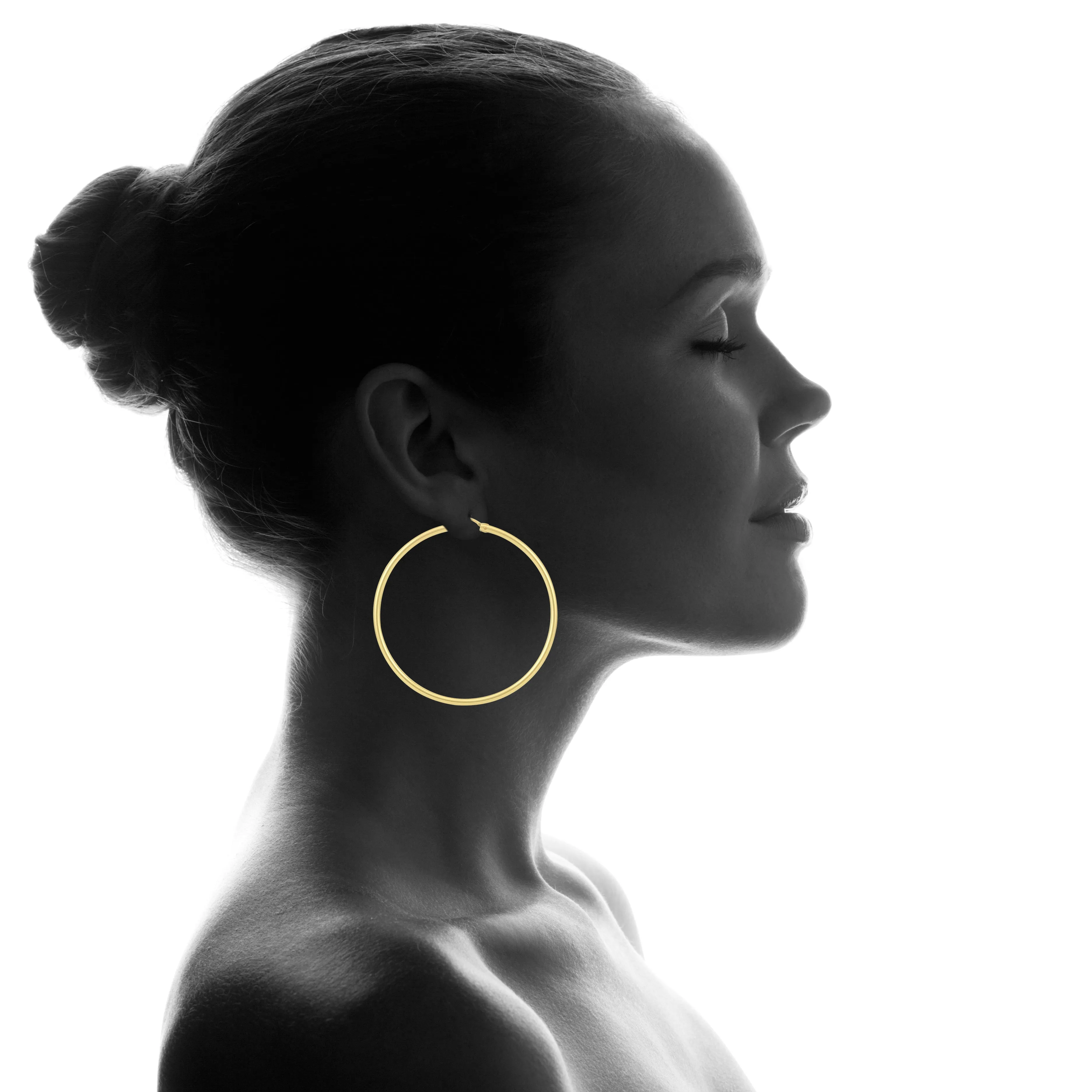 14K Yellow Gold Filled Hoop Earrings (55mm)