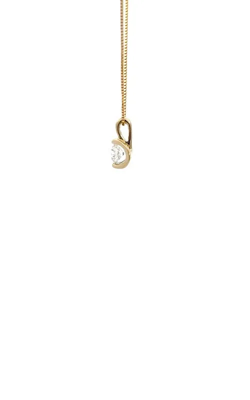 14K YELLOW GOLD SOLITAIRE DIAMOND NECKLACE  G14706