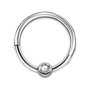 16G Clear CZ Hinged Segment Daith Septum Ring