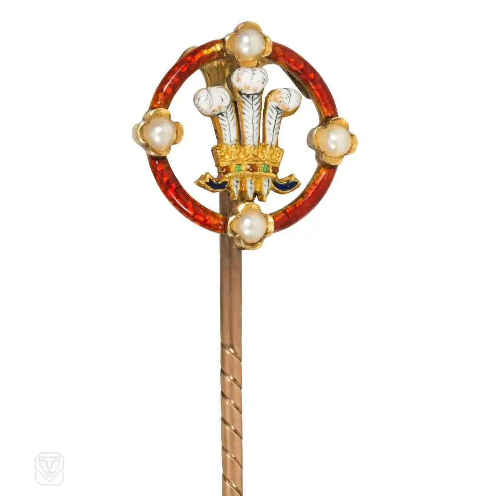 1880s Carlo Giuliano Prince of Wales stick pin