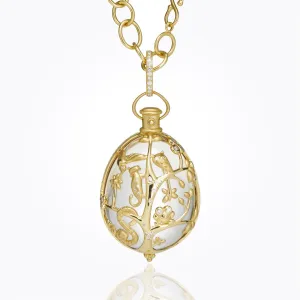 18K Anima Earth Pendant with rock crystal and diamond