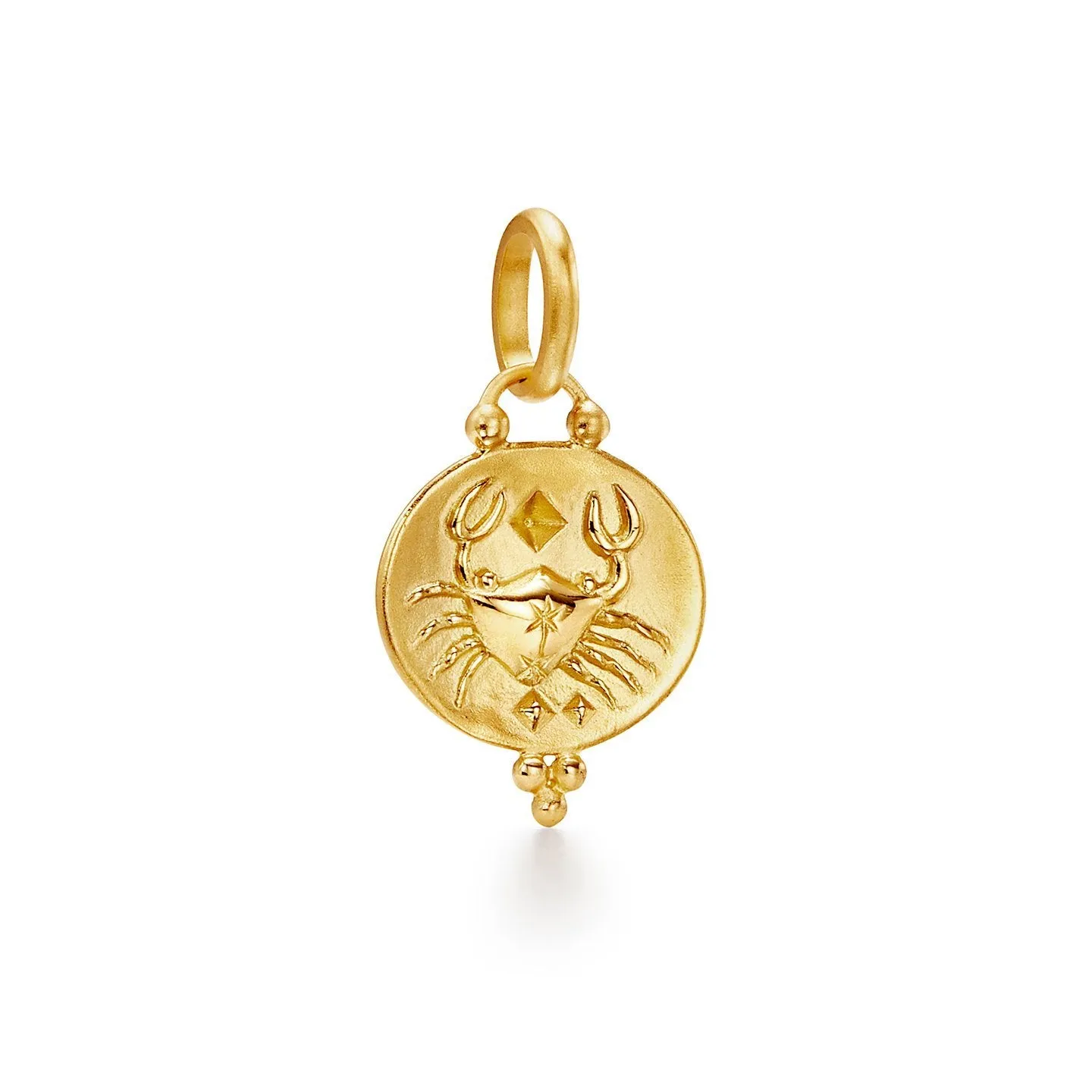 18K Cancer Zodiac Pendant