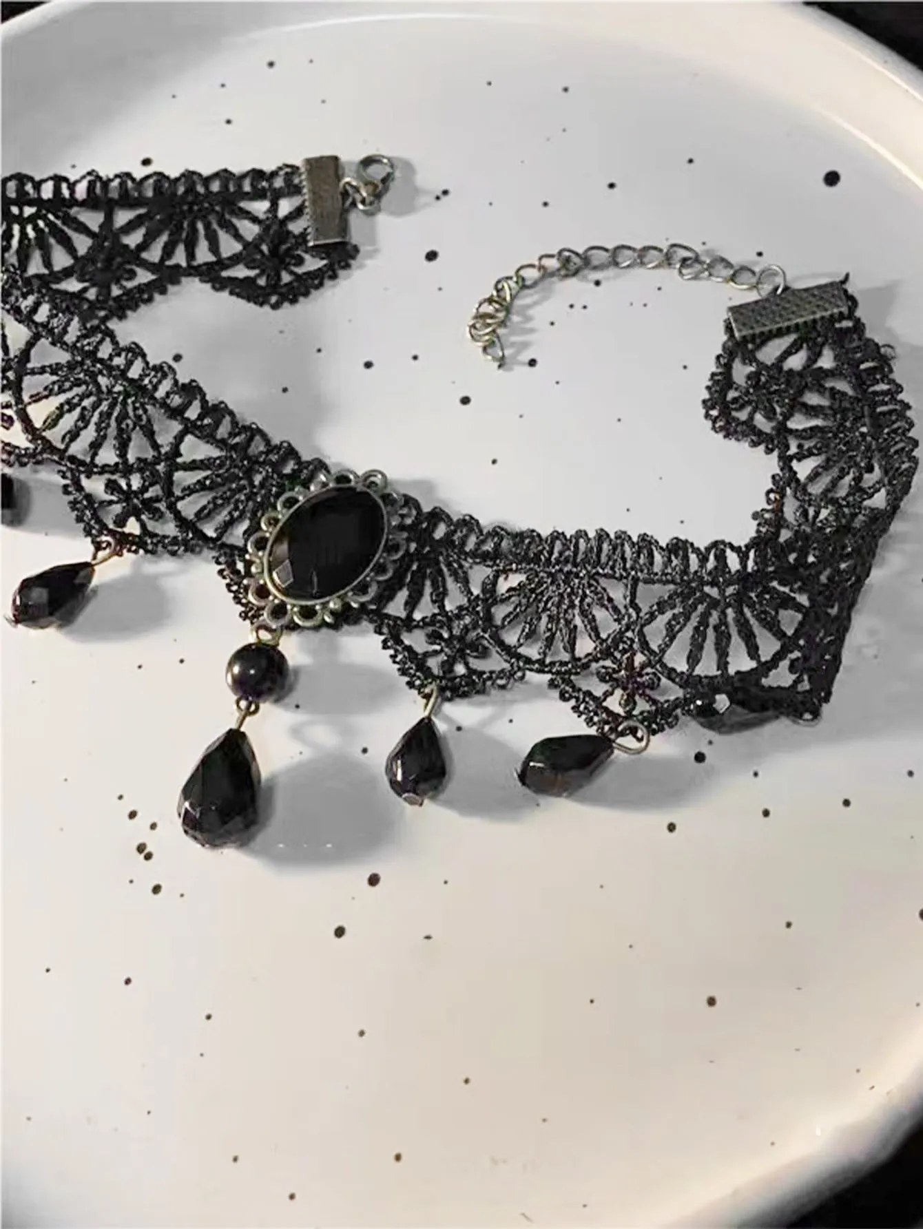 1pc Dark Style Black Lace Choker Necklace For Women Party Costume Accessories