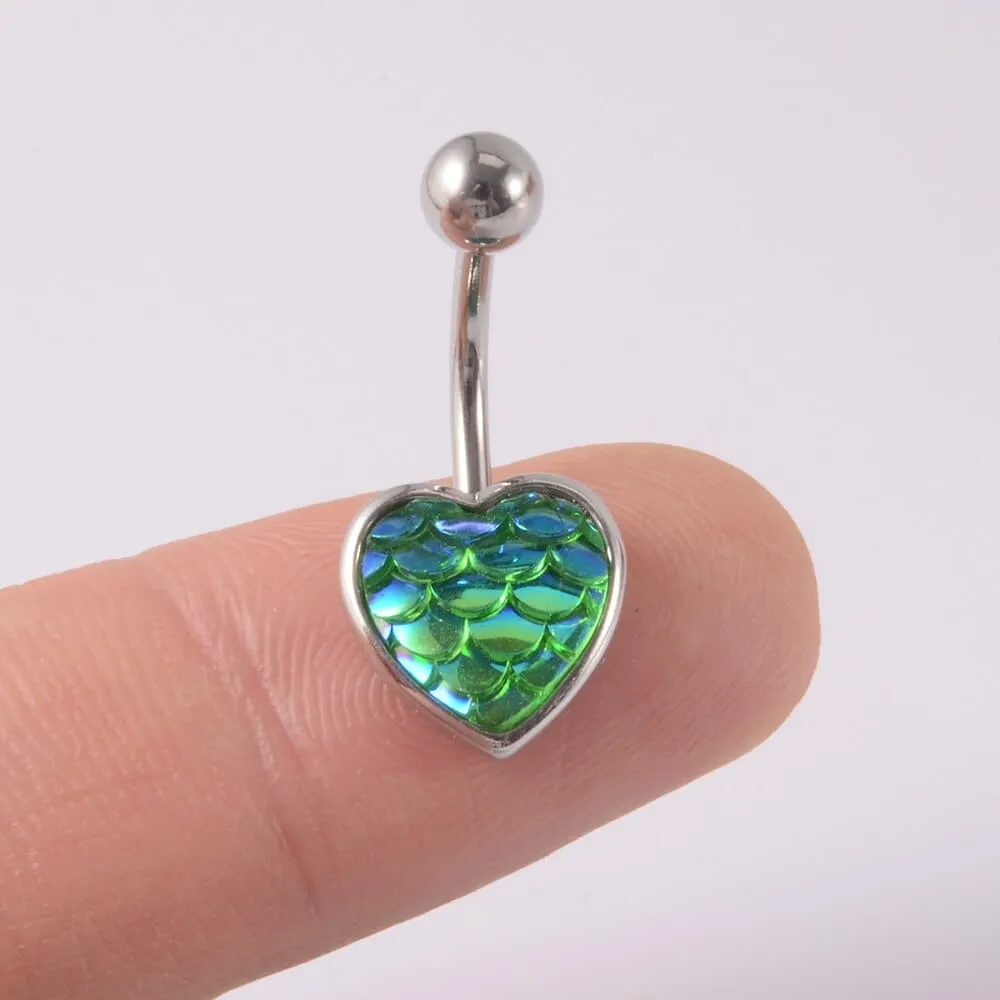 1Pc Navel Piercing Devil Heart Surgical Steel Body Jewelry