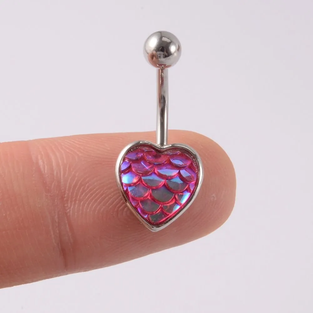 1Pc Navel Piercing Devil Heart Surgical Steel Body Jewelry