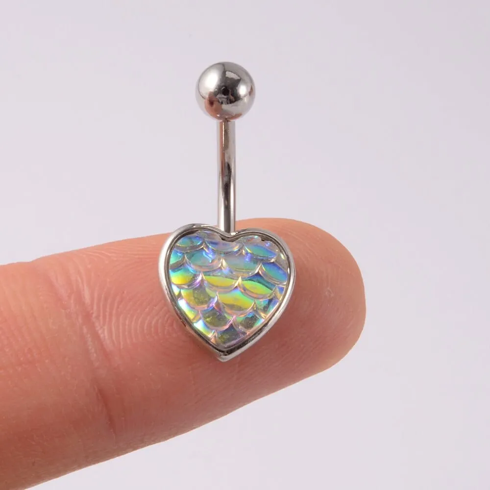 1Pc Navel Piercing Devil Heart Surgical Steel Body Jewelry