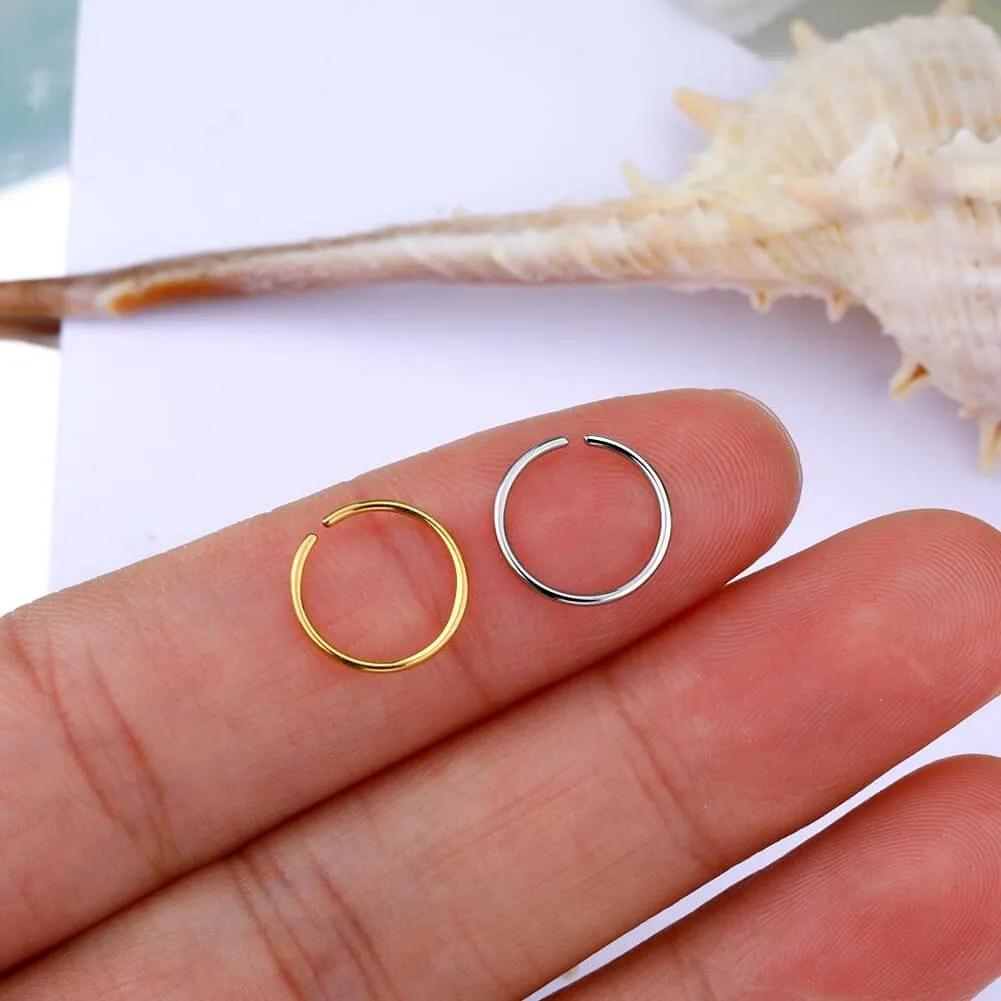 20G Simple Seamless Nose Hoop Cartilage Rings