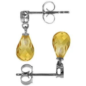 2.73 Carat 14K Solid White Gold Give You Courage Citrine Diamond Earrings