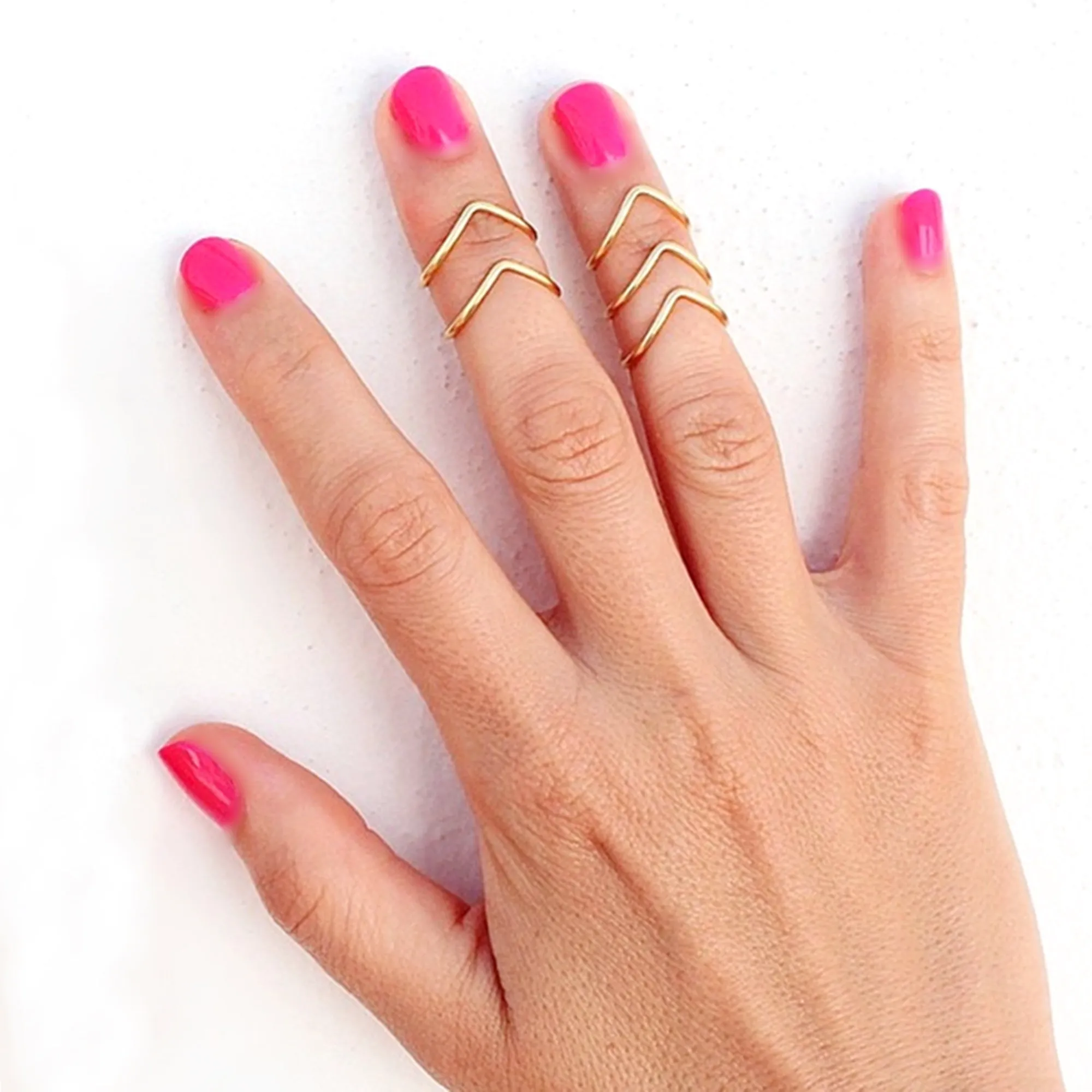 5 CHEVRONS MIDI RING SET