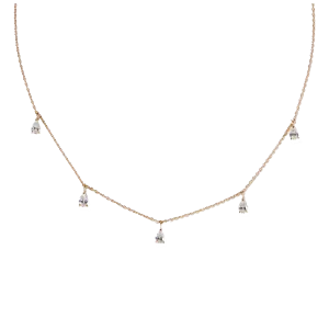 5 pieces pear shaped diamond necklace