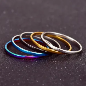 5pcs/Set  Ring Sets Mix Celebrity Fashion Simple Retro 316L Stainless Steel Finger Ring Women Jewelry nj207