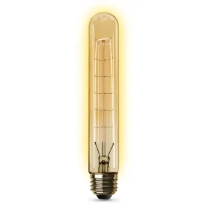 60W Replacement T10 E26 Dimmable Filament Amber Glass Vintage Edison Incandescent Light Bulb, Soft White