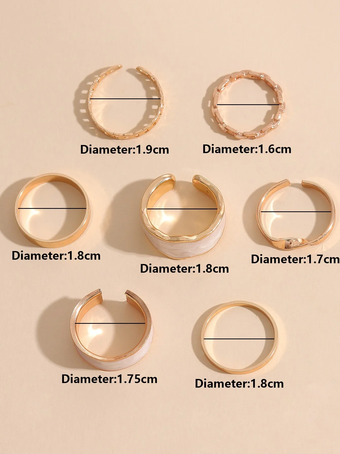 7pcs Simple Ring