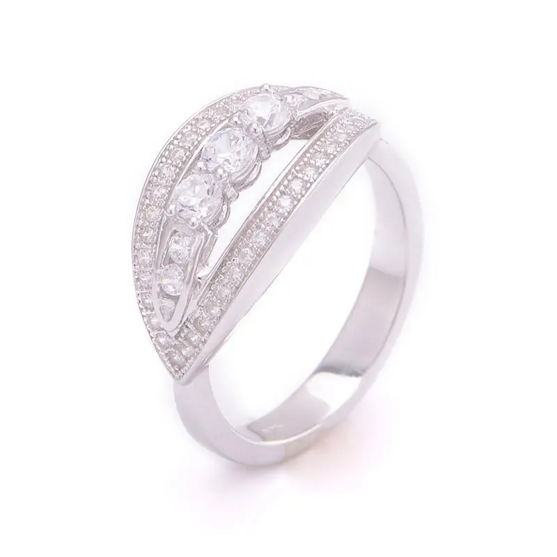 925 Sterling Silver Crystal Ring for Women