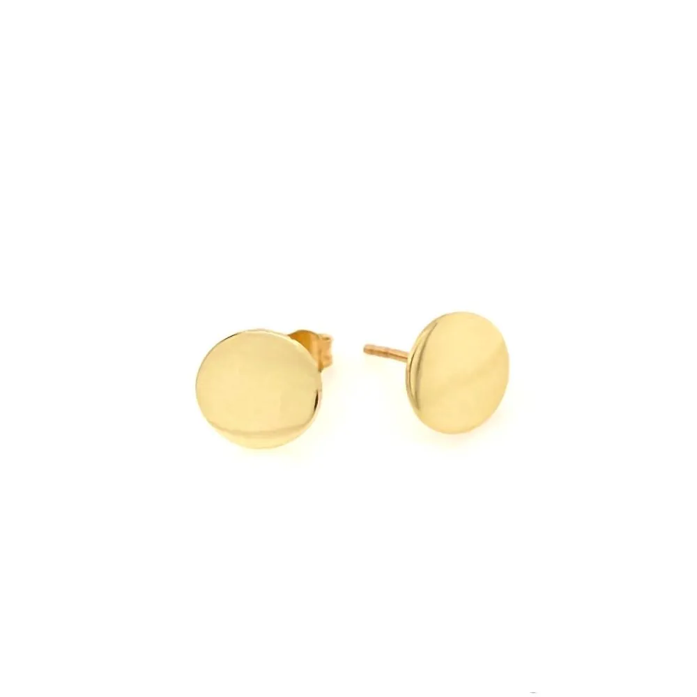 9ct Gold Disc Stud Earrings