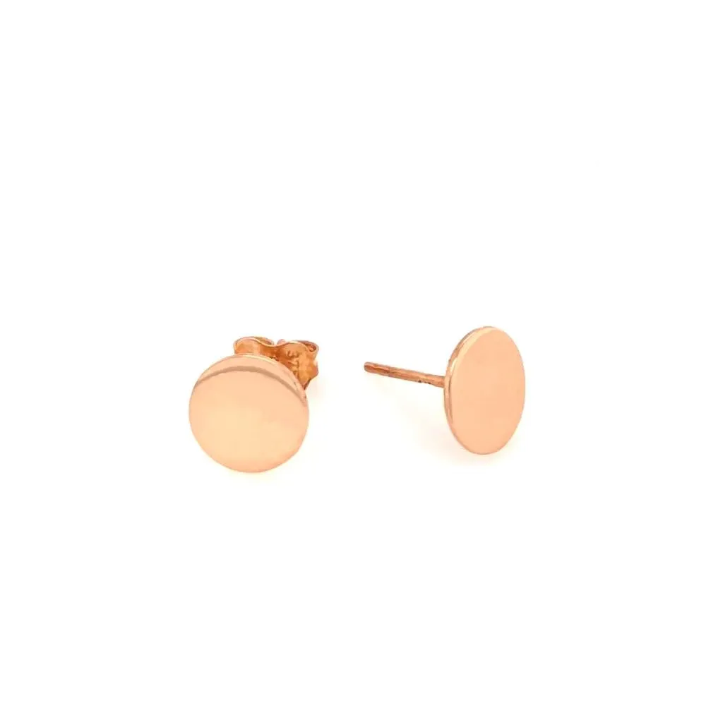 9ct Gold Disc Stud Earrings