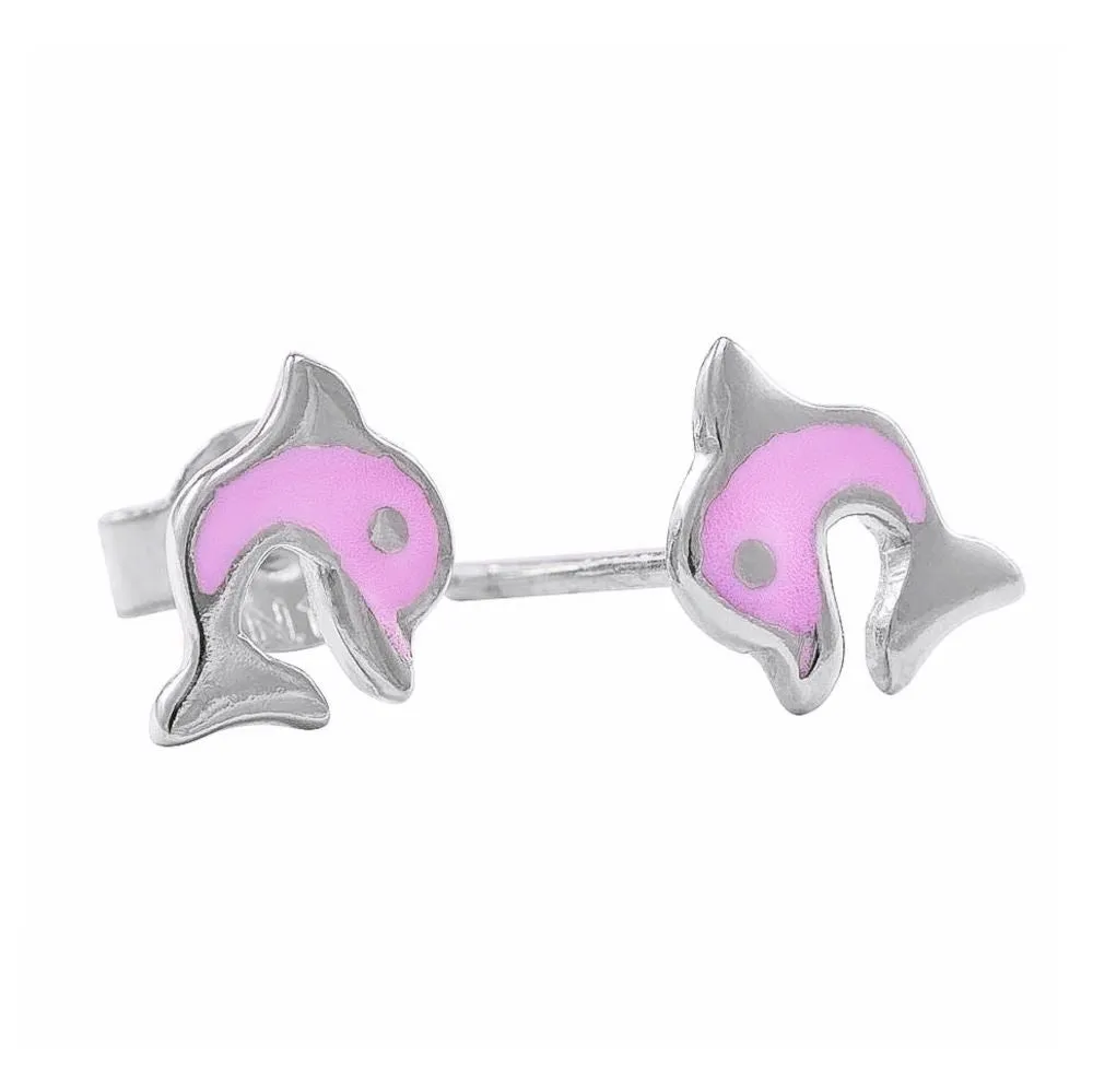 9ct Gold Dolphin Stud Earrings