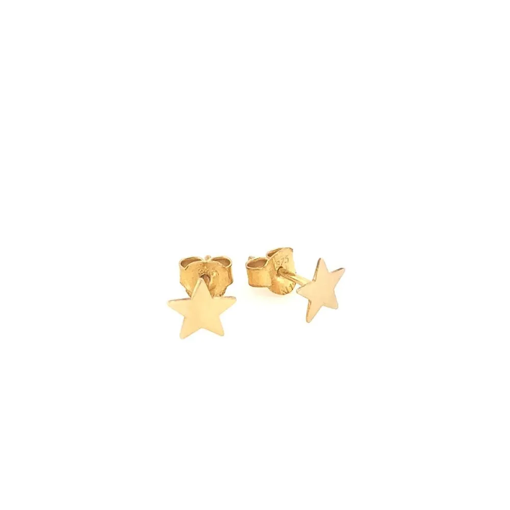 9ct Gold Star Stud Earrings