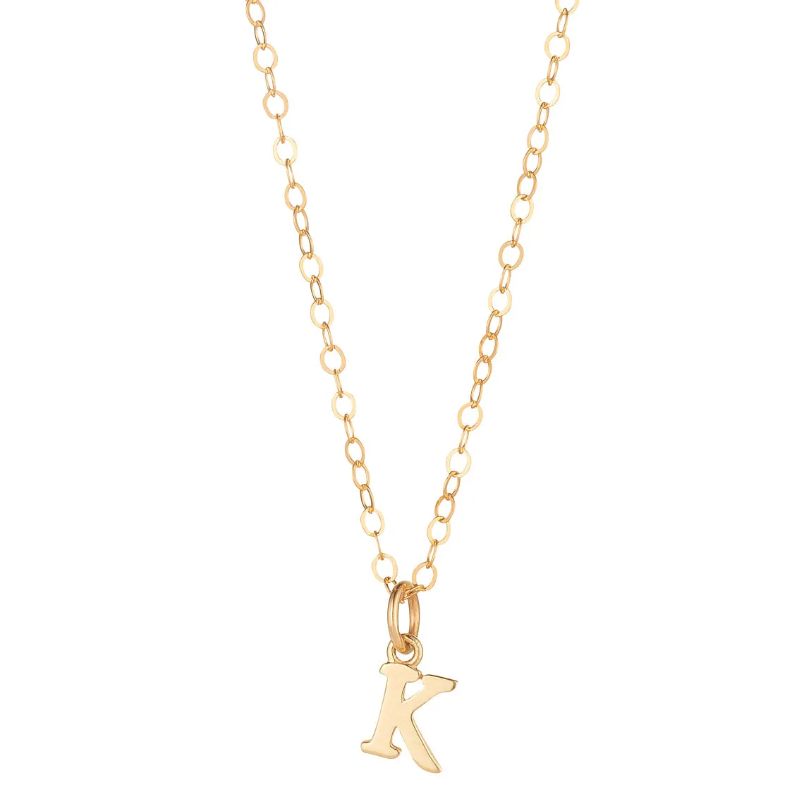 9kt Gold Initial Pendant Necklace (A to Z)