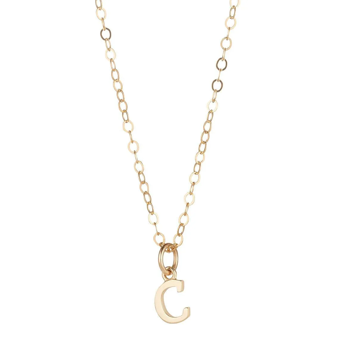 9kt Gold Initial Pendant Necklace (A to Z)