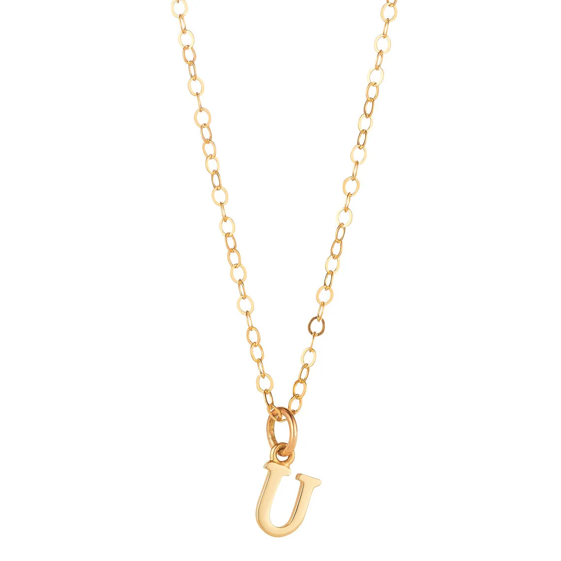 9kt Gold Initial Pendant Necklace (A to Z)