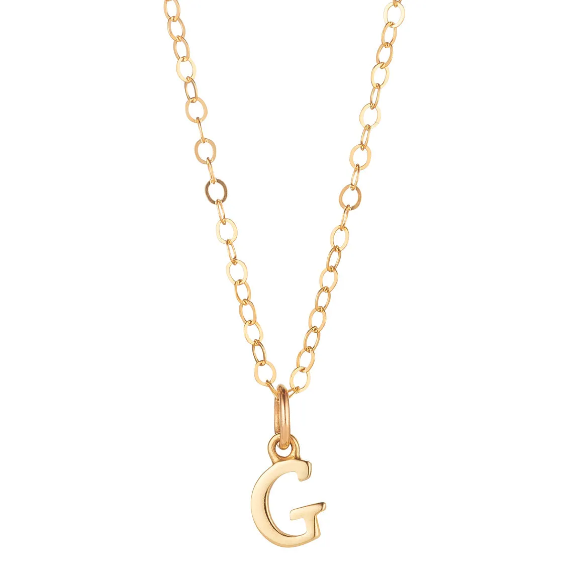 9kt Gold Initial Pendant Necklace (A to Z)