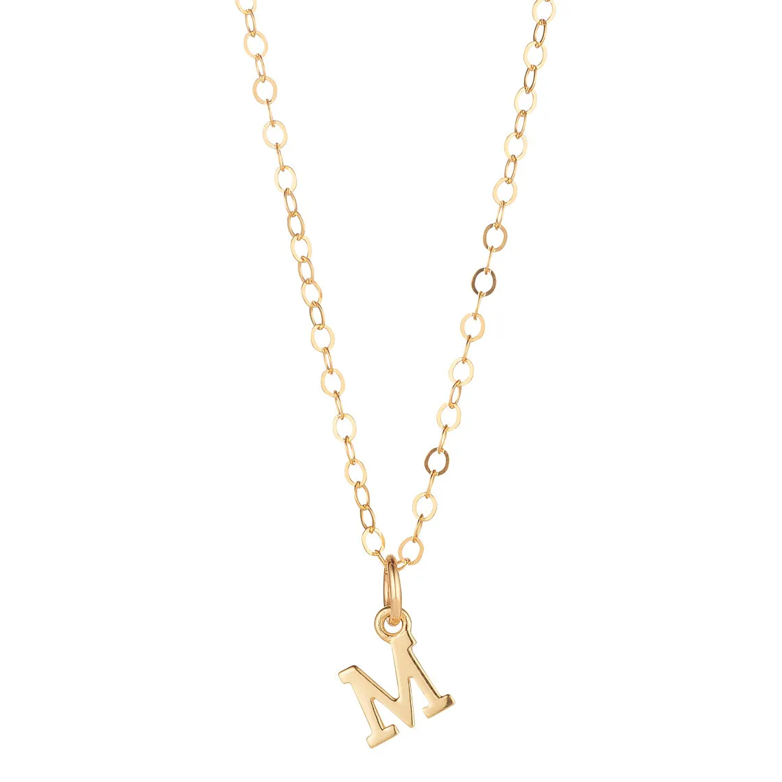 9kt Gold Initial Pendant Necklace (A to Z)