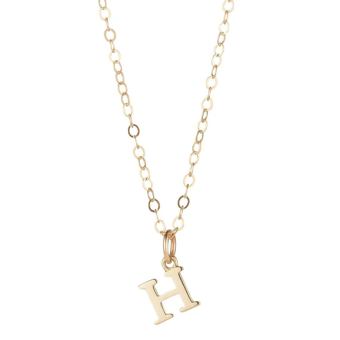 9kt Gold Initial Pendant Necklace (A to Z)