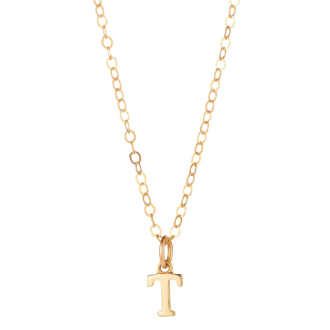 9kt Gold Initial Pendant Necklace (A to Z)