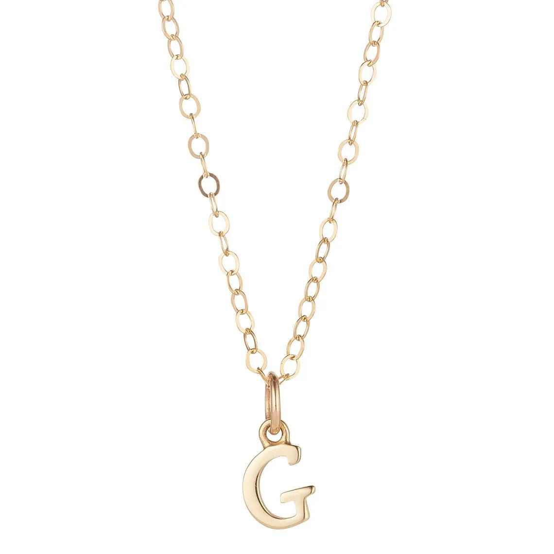 9kt Gold Initial Pendant Necklace (A to Z)