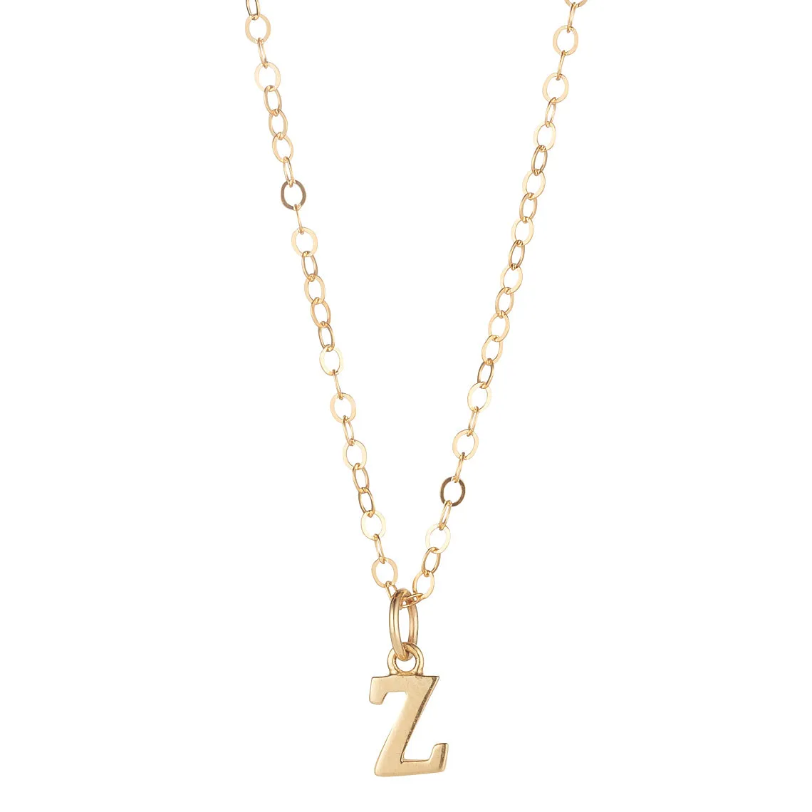 9kt Gold Initial Pendant Necklace (A to Z)