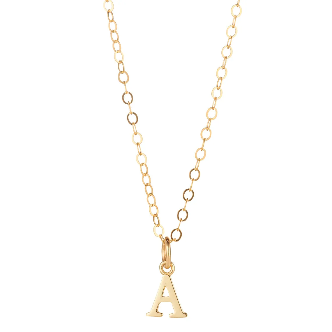 9kt Gold Initial Pendant Necklace (A to Z)