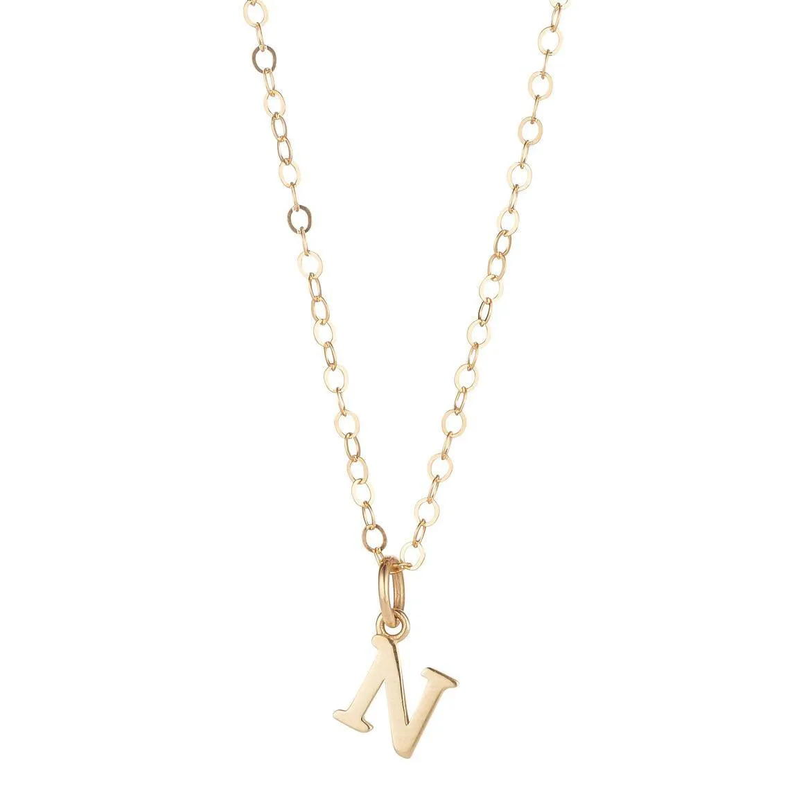 9kt Gold Initial Pendant Necklace (A to Z)