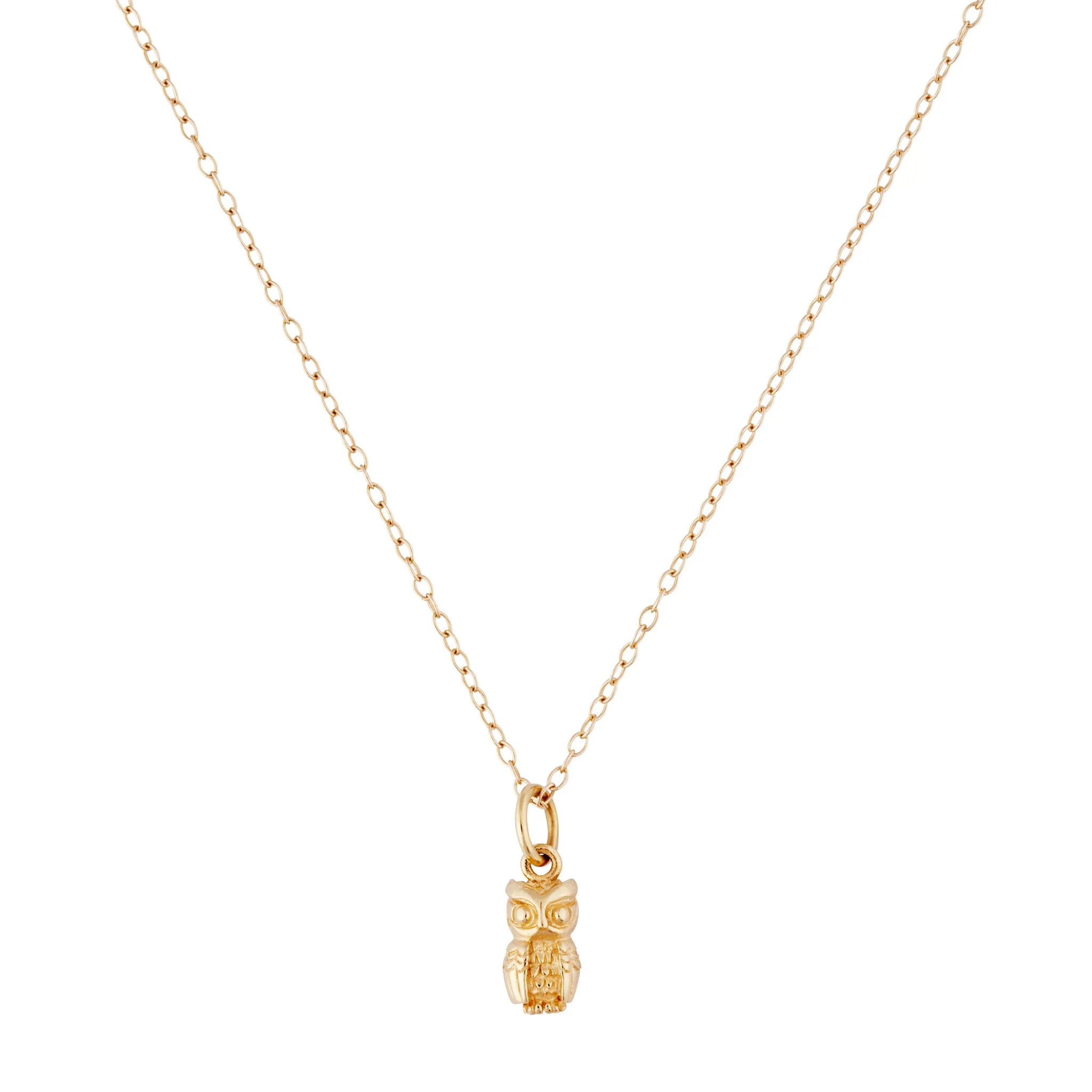 9kt Gold Owl Pendant Necklace